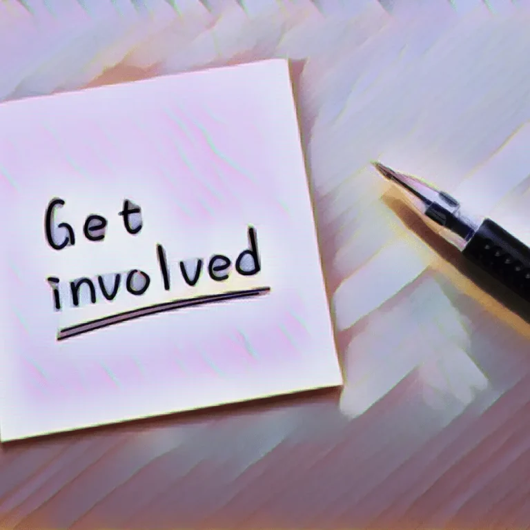 Notepad with Get Involved written on it